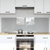 vidaXL Kitchen Backsplash 2 pcs Light Grey 80 x 50 cm Tempered Glass