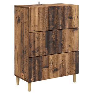 vidaXL Drawer Cabinet Old Wood 66 x 34.5 x 90 cm Engineered Wood