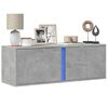 vidaXL TV Wall Cabinet with LED Lights Concrete Grey 100x31x35 cm