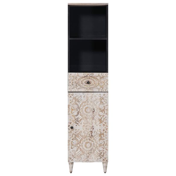 vidaXL Bathroom Cabinet White 38 x 33.5 x 160 cm Solid Mango Wood