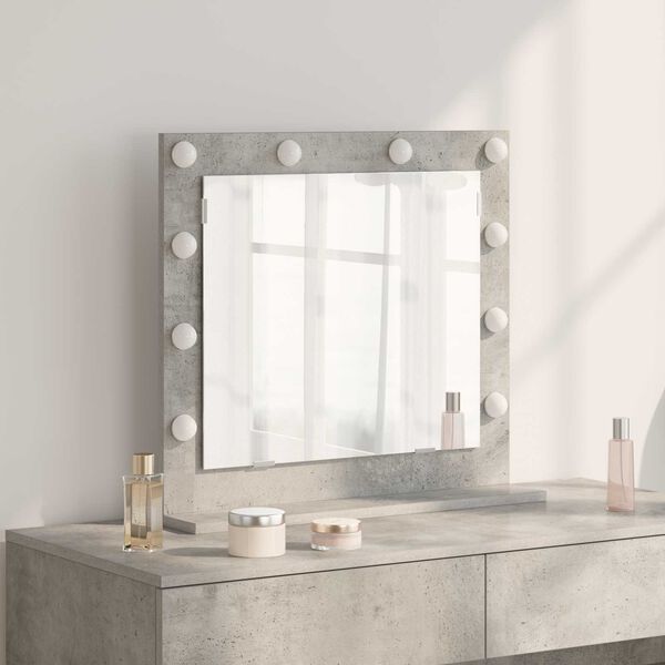 vidaXL Vanity Mirror Rectangular Concrete Grey 60 x 55 x 18 cm