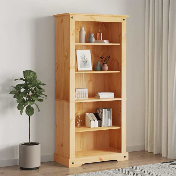vidaXL 5-Tier Bookcase Mexican Pine Corona Range 80x40x170 cm