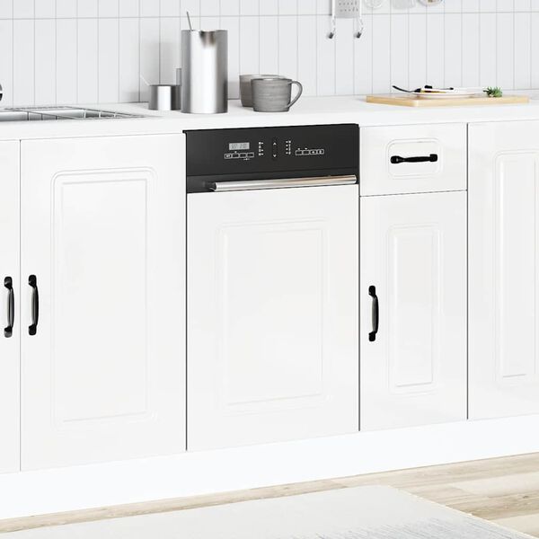 vidaXL Dishwasher Panel&nbsp;Kalmar&nbsp;High Gloss White&nbsp;45x1.5x67 cm Engineered Wood