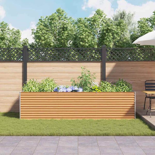 vidaXL Garden Raised Bed 290 x 100 x 68 cm Galvanised Steel