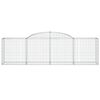 vidaXL Arched Gabion Baskets 4 pcs 300x50x80/100 cm Galvanised Iron