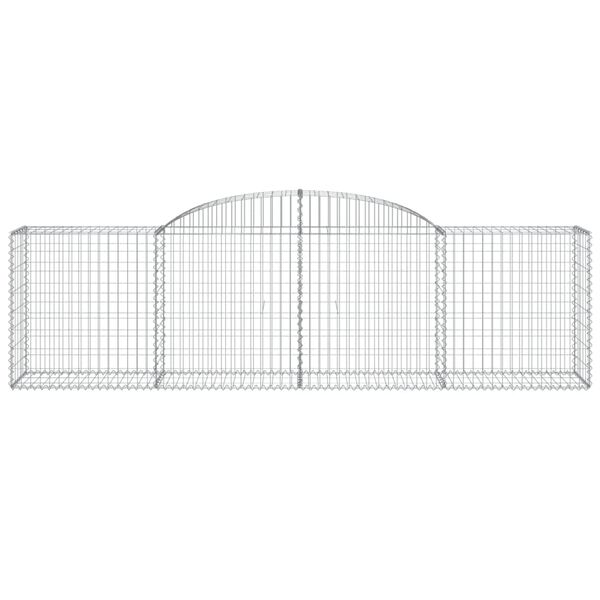 vidaXL Arched Gabion Baskets 4 pcs 300x50x80/100 cm Galvanised Iron
