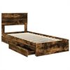 vidaXL Storage Bed with Drawer Smoked Oak 75 x 190 cm Engineered Wood