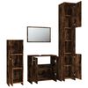 vidaXL 4 Piece Bathroom Furniture Set Smoked Oak Engineered Wood