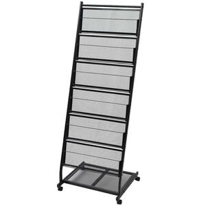 vidaXL Magazine Rack 47,5x43x133 cm Black A4