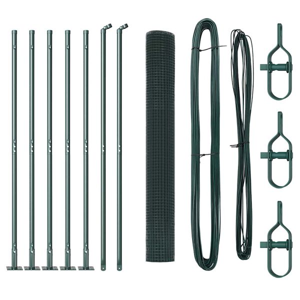 vidaXL Fence Post Green 10 x 1.2 m (19 x 19 mm mesh) Steel and PVC