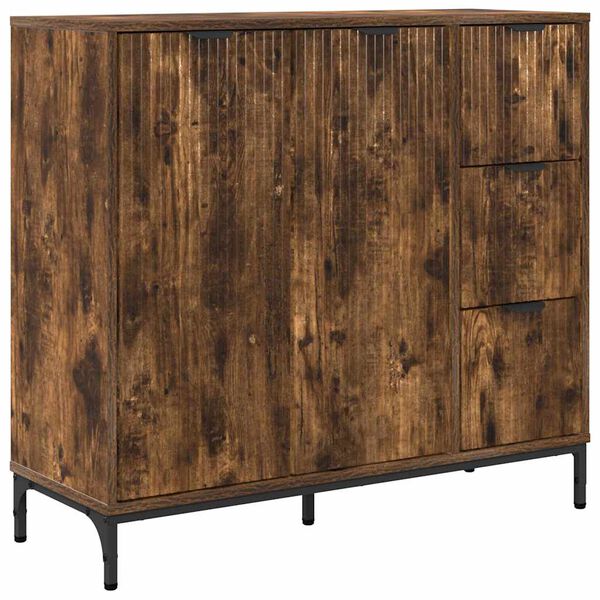 vidaXL Sideboard Smoked Oak 89.5 x 33 x 82 cm Engineered Wood