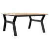 vidaXL Coffee Table Y-Frame 80x80x45 cm Solid Wood Pine and Steel