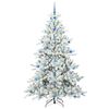 vidaXL Artificial Hinged Christmas Tree White 210 cm PVC and Steel