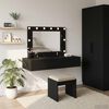 vidaXL Dressing Table Black 100 x 40 x 70 cm Engineered Wood