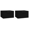 vidaXL Wall-mounted Bedside Cabinets 2 pcs Black 34x30x20 cm