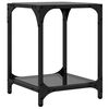vidaXL Coffee Tables with Black Glass Top 2 pcs 30x30x40 cm Steel
