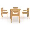 vidaXL 5 Piece Garden Dining Set Solid Teak Wood