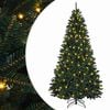 vidaXL Artificial Hinged Christmas Tree 210 cm 400 LEDs Warm White PVC