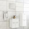 vidaXL Bathroom Furniture Set High Gloss White Engineered Wood