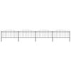 vidaXL Garden Fence with Spear Top Steel 714.5x75 cm Black