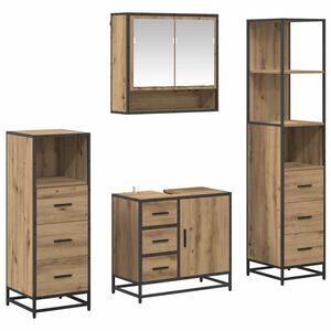 vidaXL Bathroom Furniture Set 4 pcs Artisan Oak Engineered Wood