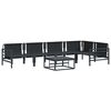vidaXL Garden Sofa Set with Cushion 6 pcs Black Steel