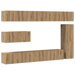 vidaXL 7 Piece TV Cabinet Set Wall-mounted Artisan Oak Engineered Wood