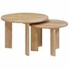 vidaXL Nesting Coffee Tables 2 pcs White &Oslash; 50 x 40 cm Solid Mango Wood