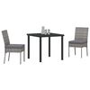 vidaXL Garden Dining Set 3 pcs Grey Powder-Coated Steel