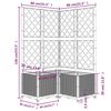 vidaXL Garden Planter with Trellis White 80x80x136 cm PP