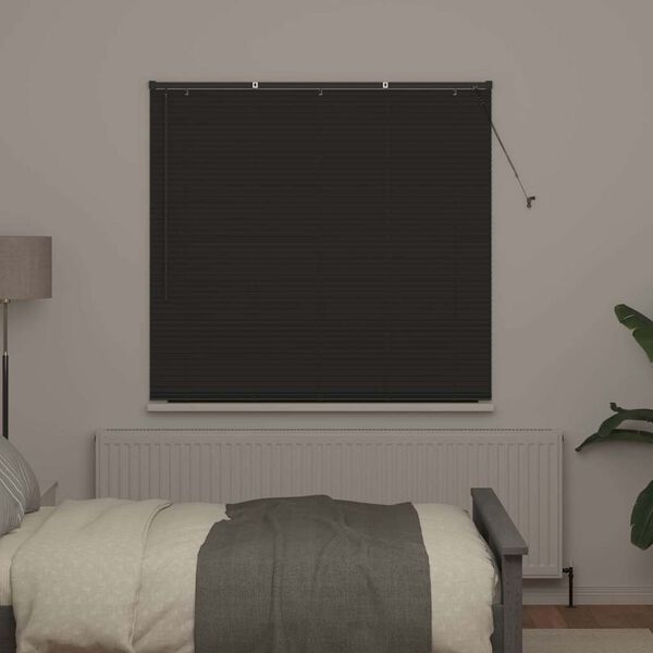 vidaXL Venetian Blinds with Curtains Dark Grey 175 x 140 cm Aluminium