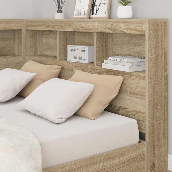 vidaXL Bookcase Bed Sonoma Oak 120 x 190 cm Engineered wood