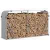 vidaXL Log Holder Light Grey 180x45x100 cm Galvanised Steel