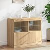 vidaXL Sideboard with LED Lights Sonoma Oak 81x37x67 cm