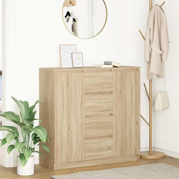 vidaXL Sideboard with Drawers Sonoma Oak 100.5x35x98.5 cm Engineered Wood