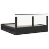 vidaXL Bed Frame with Headboard Black 200 x 200 cm Solid Pine Wood