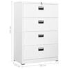 vidaXL Filing Cabinet White 90x46x134 cm Steel