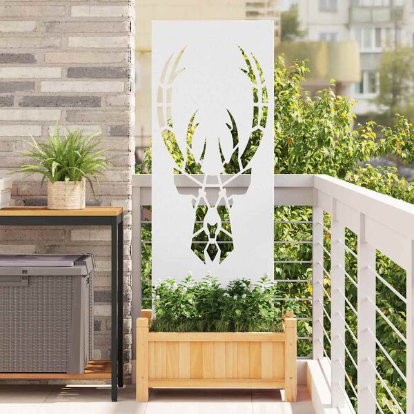 vidaXL Garden Privacy Screen White 50 x 140 cm Cold-rolled steel