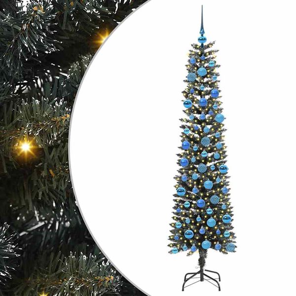 vidaXL Artificial Christmas Tree with 300 LEDs with Stand Green 180 cm