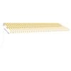 vidaXL Manual Retractable Awning with LED 500x350 cm Yellow and White