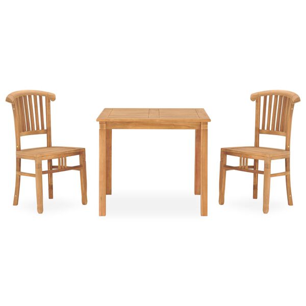 vidaXL 3 Piece Garden Dining Set Solid Teak Wood