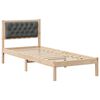 vidaXL Bed Frame with Headboard Dark Grey 75 x 190 cm Solid Pine Wood
