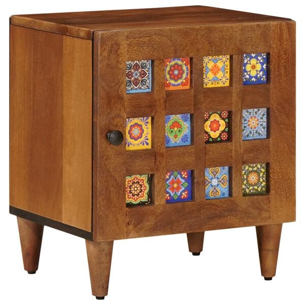 vidaXL Bedside Cabinet 2 pcs Brown 40 x 33 x 46 cm Solid Mango Wood