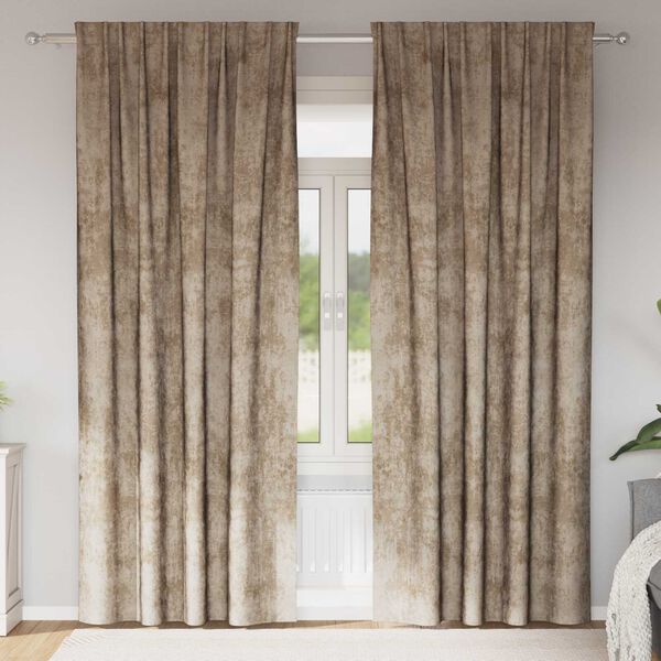 vidaXL Velvet Curtains 2 pcs Champagne 245 x 140 cm Velvet