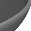 vidaXL Luxury Bathroom Basin Round Matt Dark Grey 32.5x14 cm Ceramic