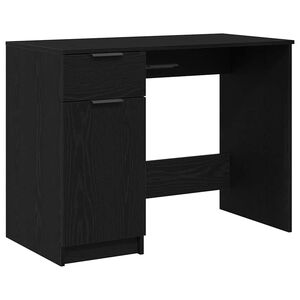 vidaXL Desk Black Oak Engineered Wood 100 x 50 x 75 cm