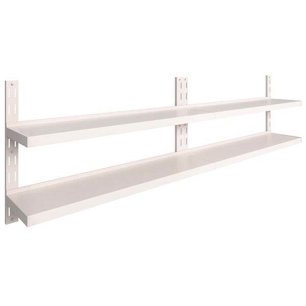 vidaXL 2-Tier Floating Wall Shelves 2 pcs Stainless Steel 300x30 cm