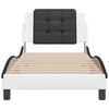 vidaXL Bed Frame without Mattress "Zadar" White and Black 100x200 cm Faux Leather