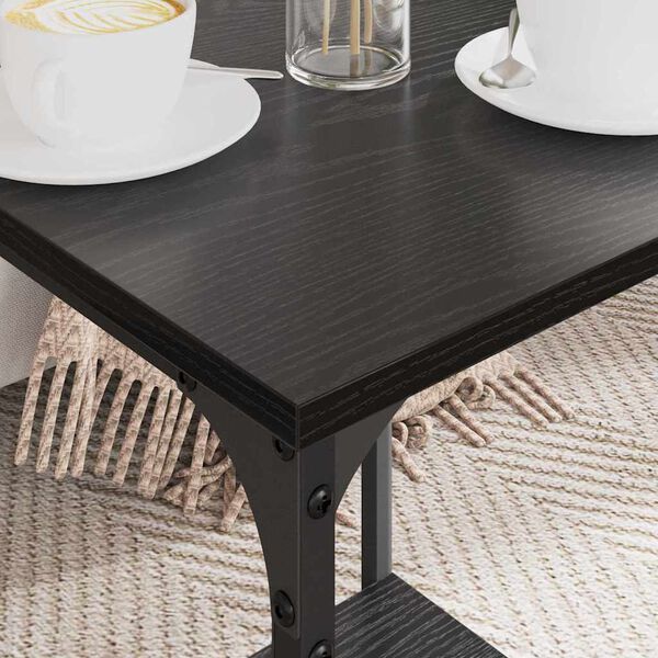 vidaXL Coffee Table Black Oak 40 x 40 x 55 cm Engineered Wood