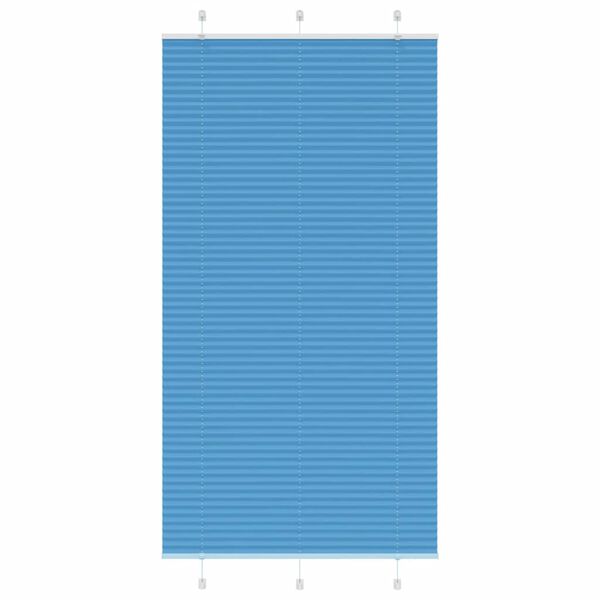 vidaXL Pleated Blind Blue 105x200 cm Fabric Width 104.4 cm Polyester